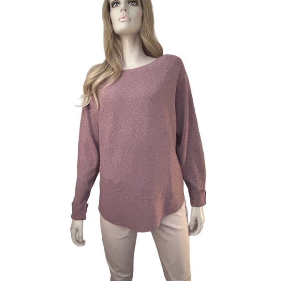 Vila Milano Sweater Super Soft Cotton Blend Pinkish Lilac Pullover Long Sleeve - Picture 5 of 13